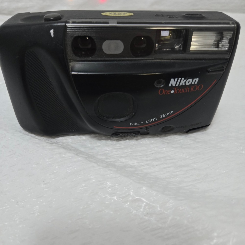 Nikon One Touch 100 35mm Film Camera Black Vintage Point and Shoot Untested